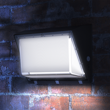 LED Semi Cutoff Wall Pack, Dusk to Dawn Photocell, 120W, 16200 Lumens